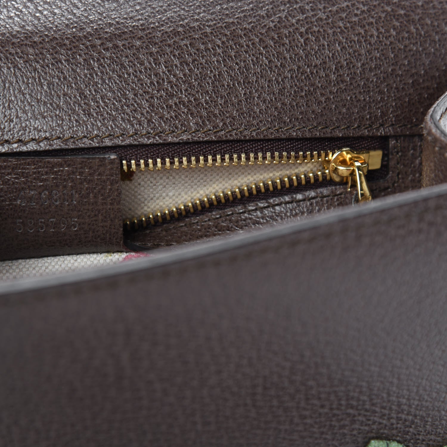 Gucci Calfskin Embroidered Sylvie Belt Bag Brown 9 of 10