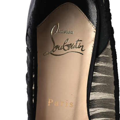 Christian Louboutin Crepe Satin Chiffon Parisienne Plato 85 Pumps 38 Black 7 of 10