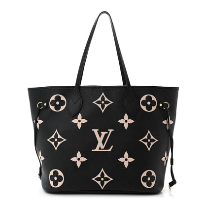 Louis Vuitton Empreinte Monogram Giant Neverfull MM Black Beige 1 of 11