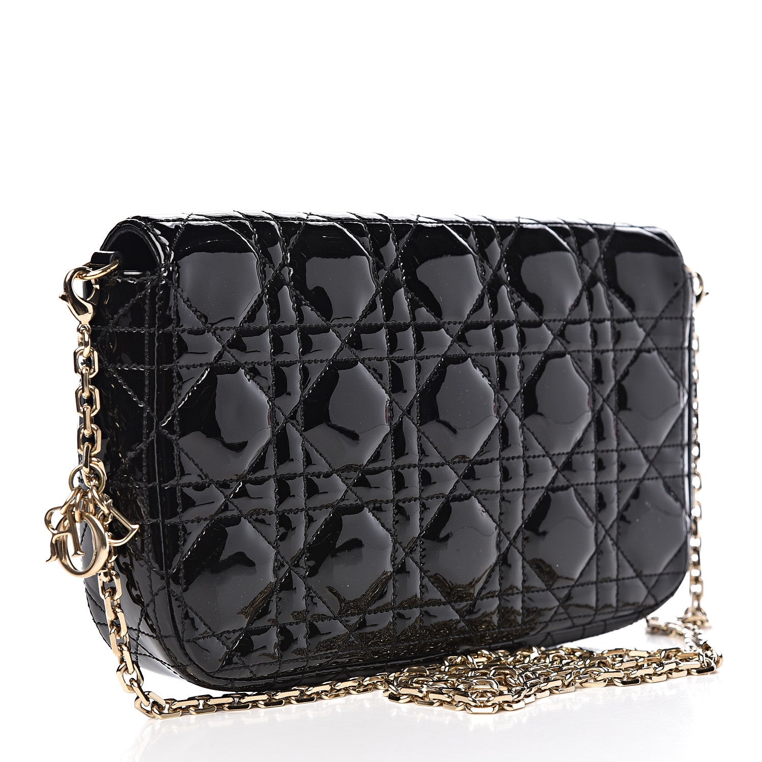 Christian Dior Patent Cannage Miss Dior Promenade Pouch Black 3 of 13
