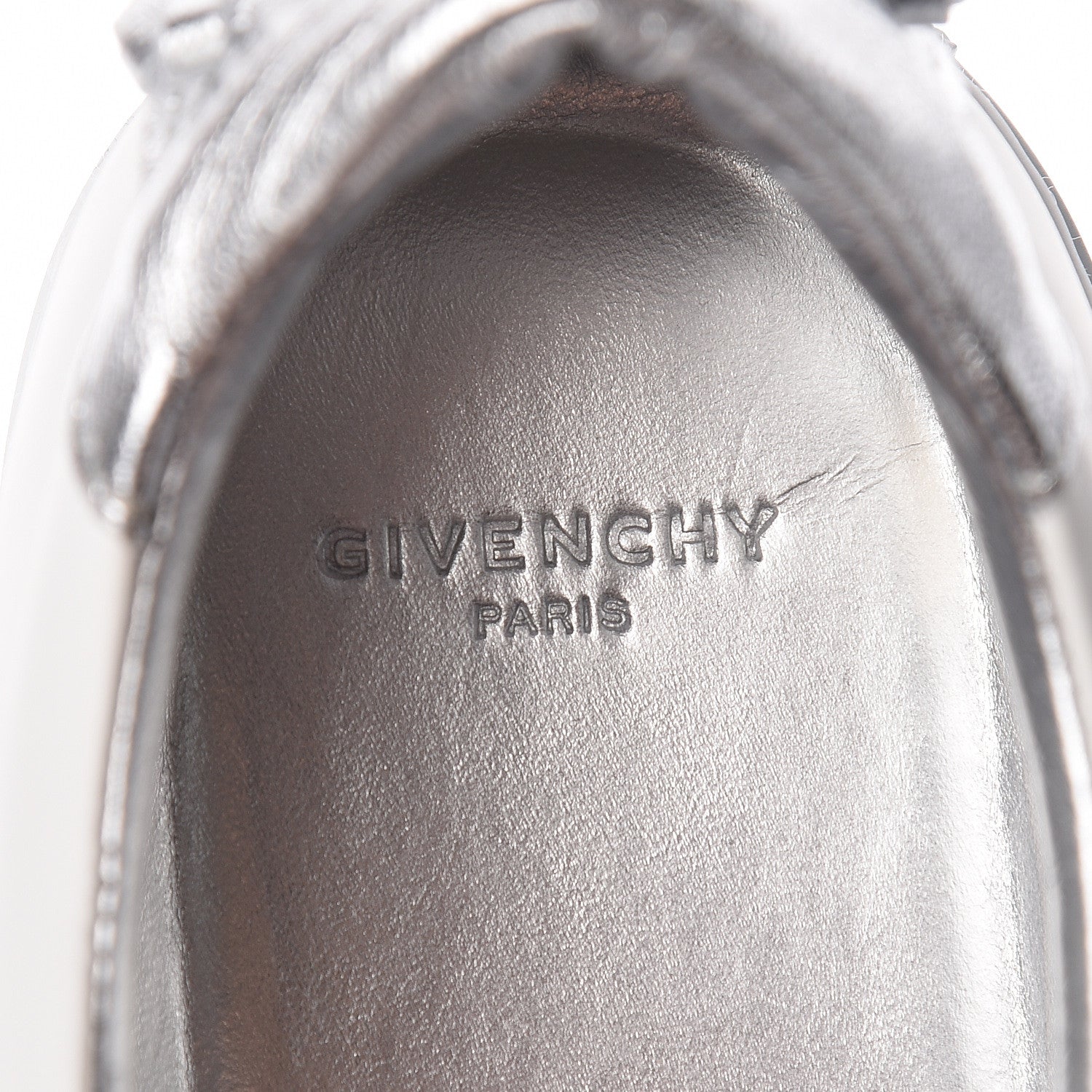 Givenchy Calfskin Band Logo Womens Urban Street Sneakers 38 Argent 5 of 9