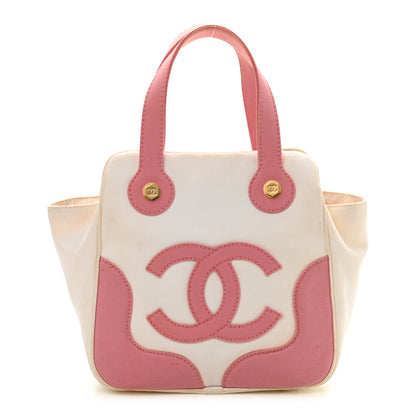 Chanel Canvas CC Handbag Pink White 1 of 13