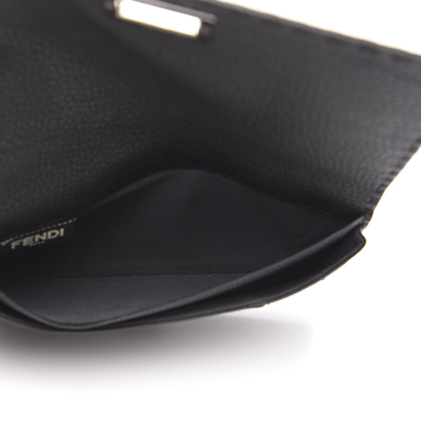 Cuoio Romano Selleria Mini Peekaboo Clutch Wallet Black