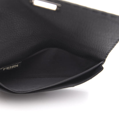 Fendi Cuoio Romano Selleria Mini Peekaboo Clutch Wallet Black 6 of 8