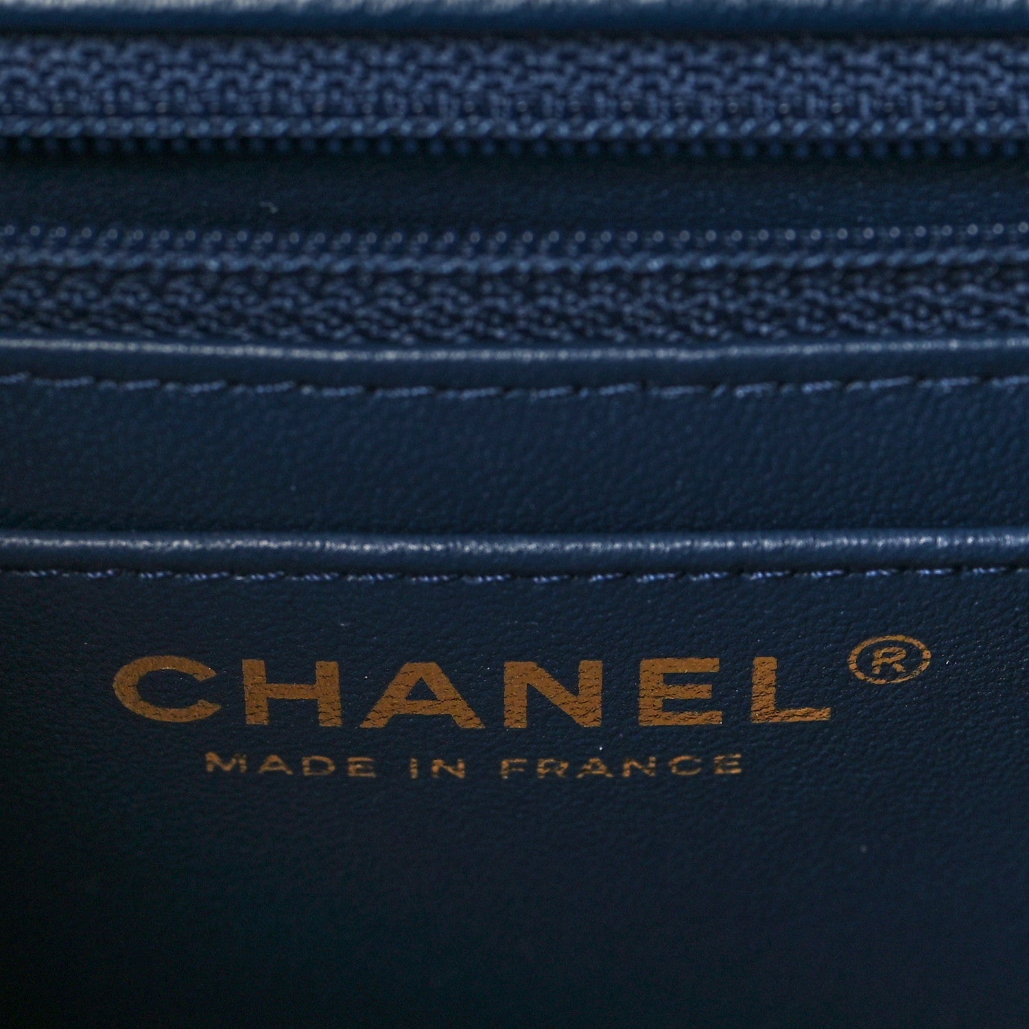 Chanel Printed Denim Quilted Mini Rectangular Flap Dark Blue 6 of 11