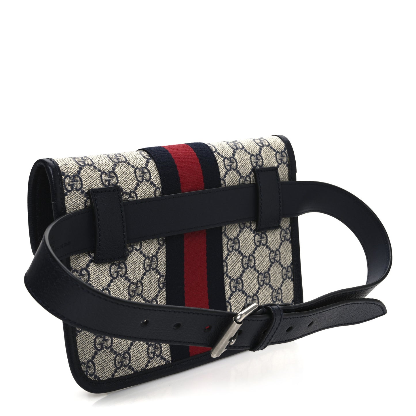 GG Supreme Monogram Web Small Ophidia Belt Bag 80 32 Beige Navy