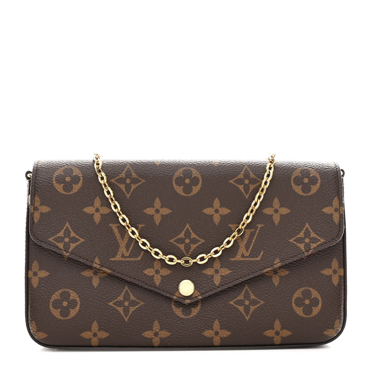 Monogram Pochette Felicie Chain Wallet Fuchsia