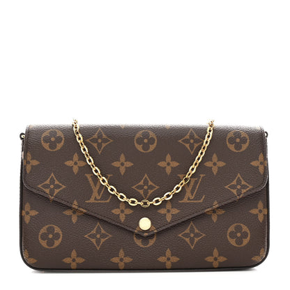 Louis Vuitton Monogram Pochette Felicie Chain Wallet Fuchsia 1 of 11