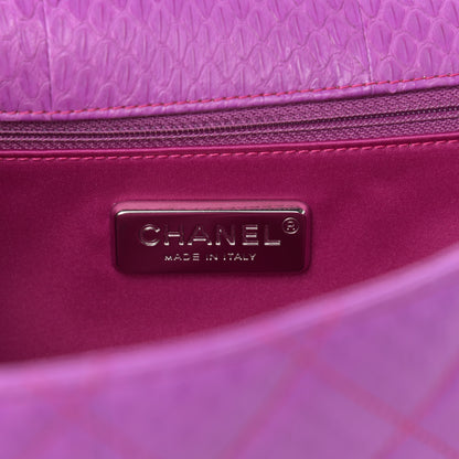 Chanel Elaphe Snakeskin Quilted Jumbo Easy Carry Flap Purple 6 of 9