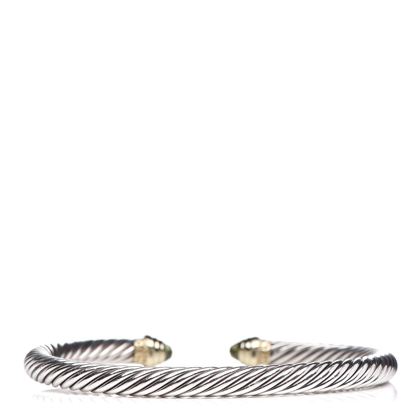 Sterling Silver 14K Yellow Gold Peridot 5mm Cable Classics Petite Color Bracelet