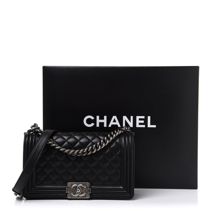 Chanel Calfskin Quilted Medium Boy Flap Black 17 of 17