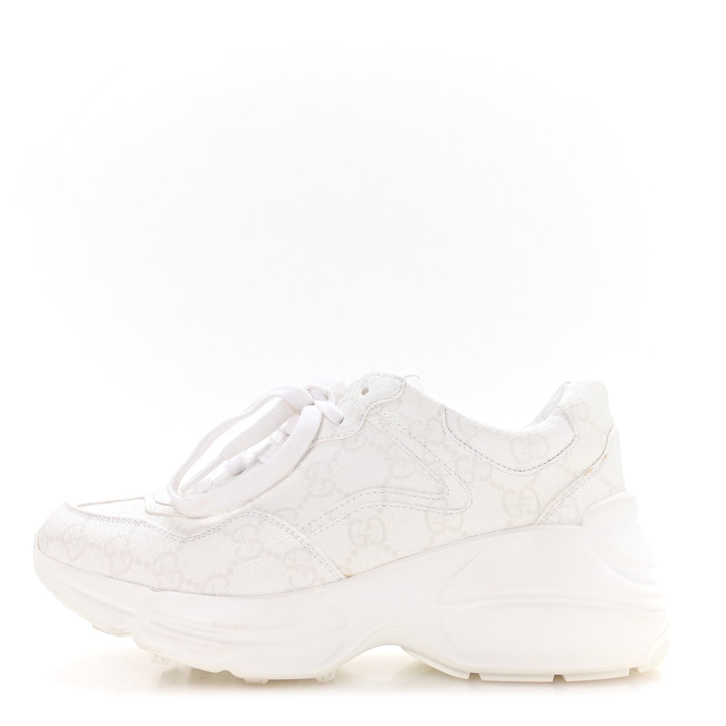 GG Supreme Monogram Womens Rhyton Sneakers 35.5 White