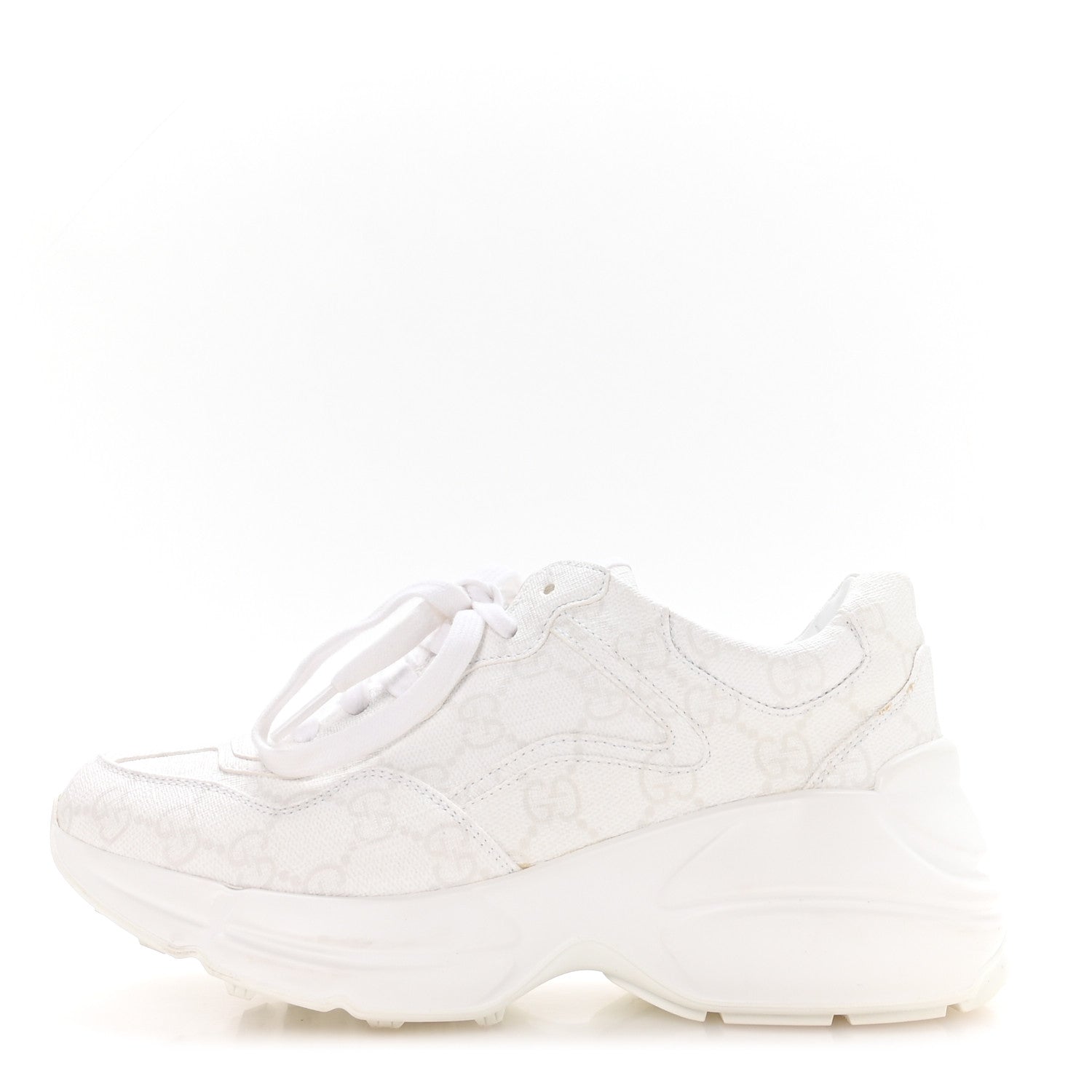 Gucci GG Supreme Monogram Womens Rhyton Sneakers 35.5 White 1 of 9