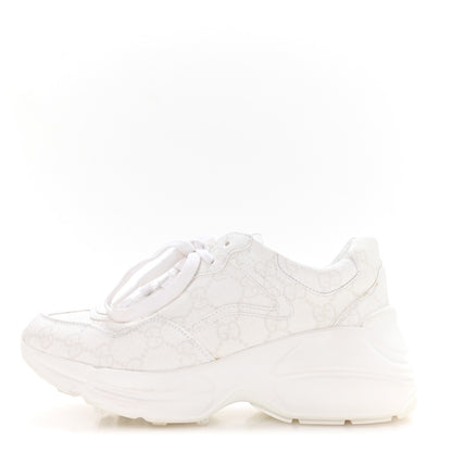 Gucci GG Supreme Monogram Womens Rhyton Sneakers 35.5 White 1 of 9