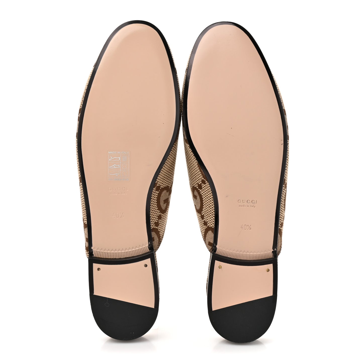 Monogram Jumbo GG Malaga Kid Womens Princetown Slippers 40.5 Camel Ebony New Acero Beige