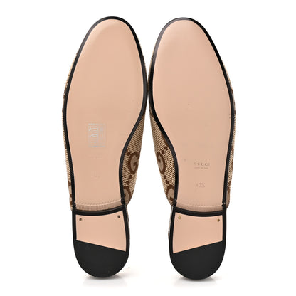 Gucci Monogram Jumbo GG Malaga Kid Womens Princetown Slippers 40.5 Camel Ebony New Acero Beige 5 of 8