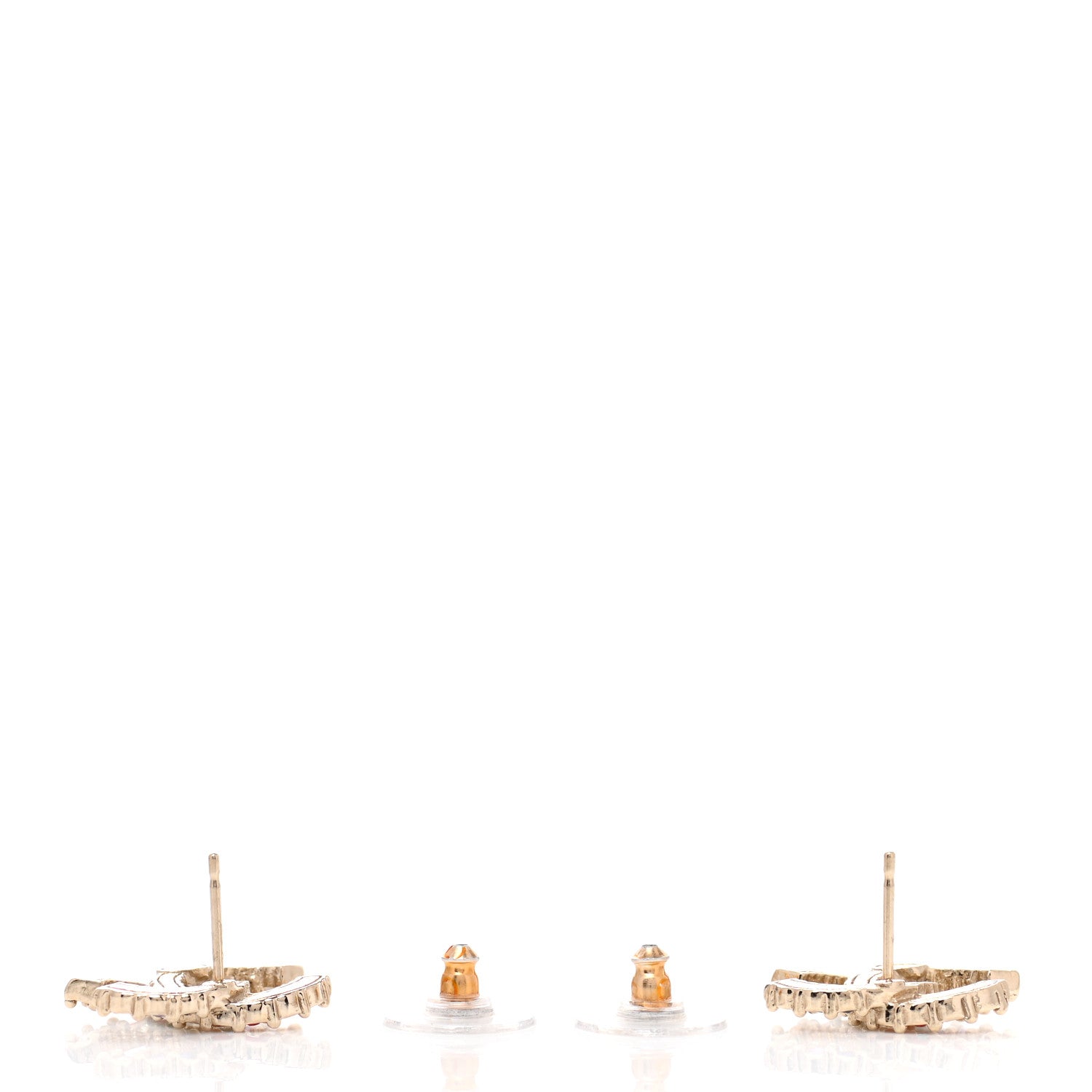 Chanel Crystal Over The Rainbow CC Earrings Gold Multicolor 3 of 4