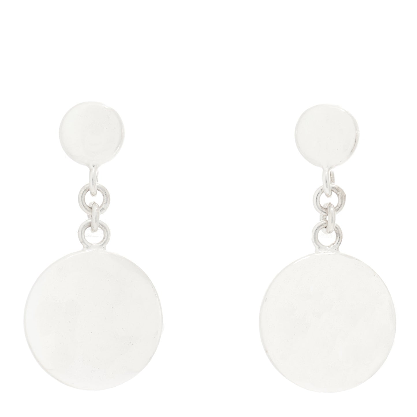 Sterling Silver Round Drop Earrings