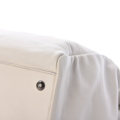Fendi Goatskin Watersnake Large Peekaboo Iconic Satchel White 13 of 26