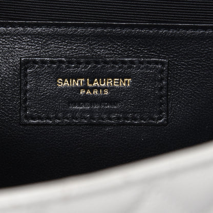 Saint Laurent Grain De Poudre Textured Mixed Matelasse Medium Triquilt Monogram Satchel Porcellana 7 of 14