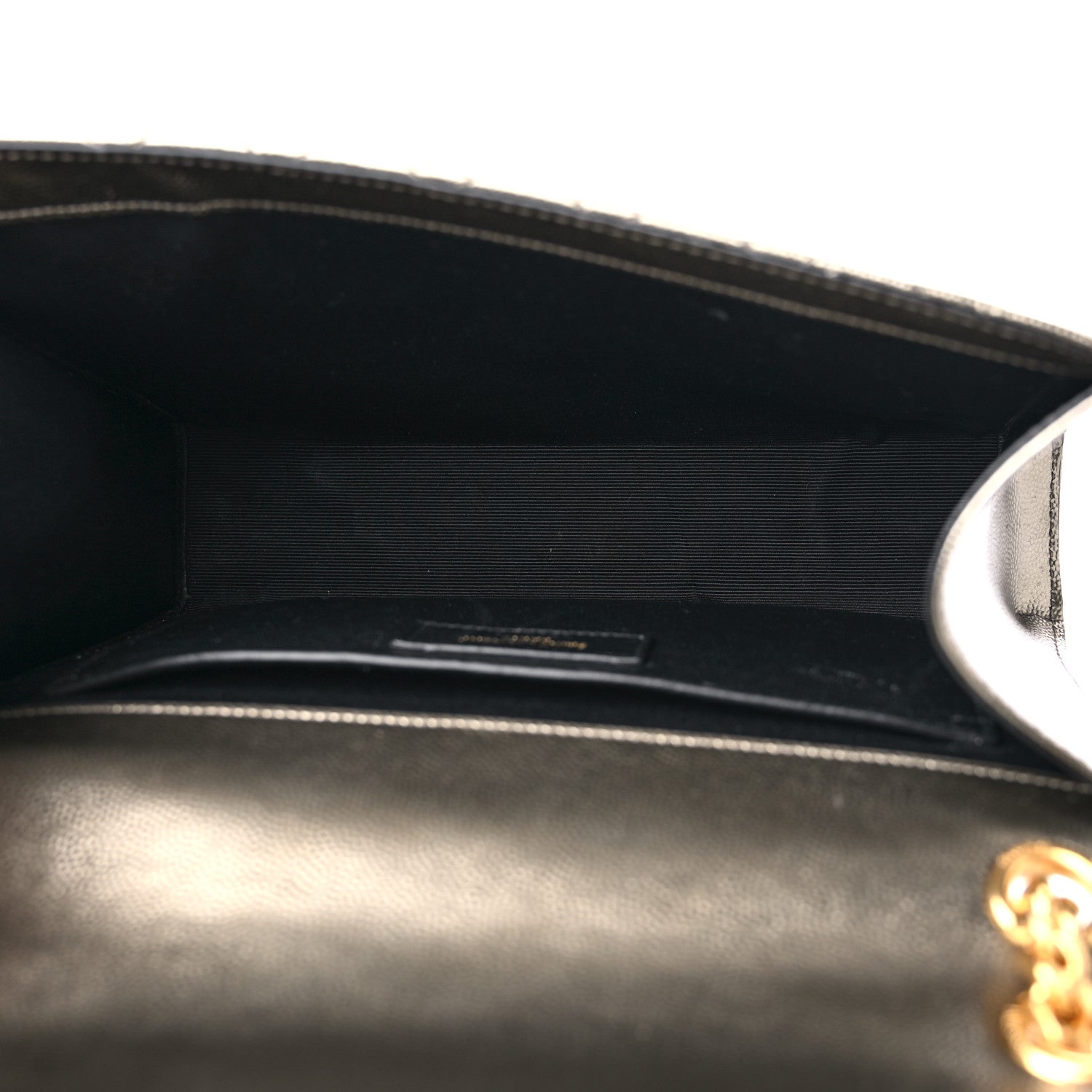 Saint Laurent Metallic Grain De Poudre Textured Mixed Matelasse Triquilt Medium Monogram Satchel Piombo 5 of 15