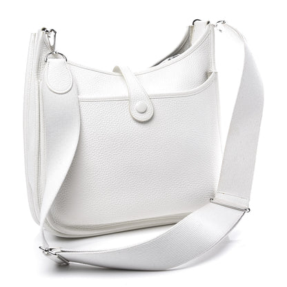 Hermes Taurillon Clemence Evelyne III PM White 2 of 20