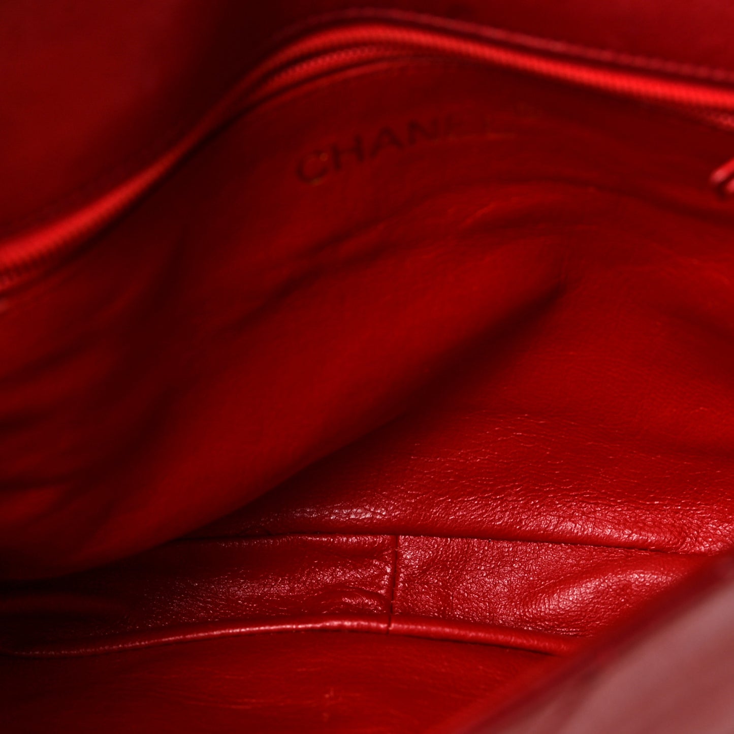 Lambskin Quilted CC Shoulder Bag Red