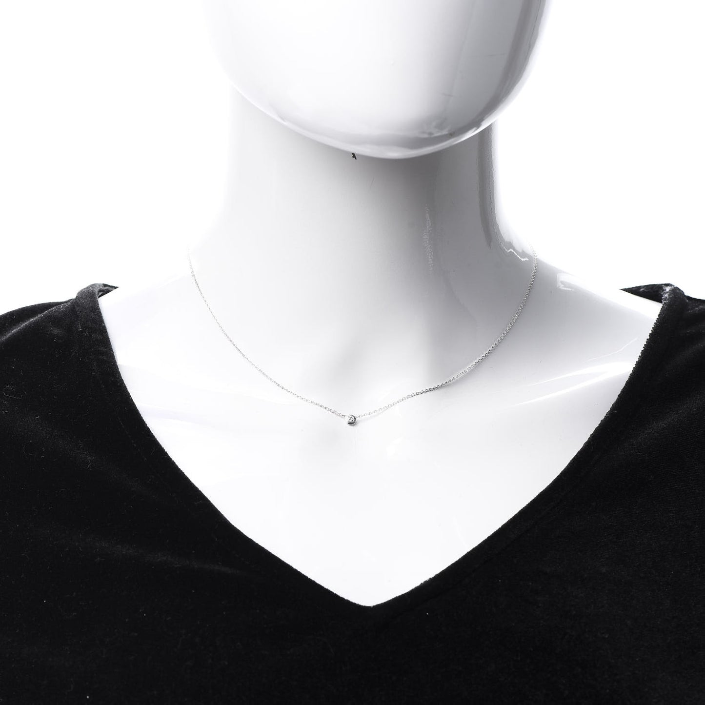 18K White Gold Diamond XS D'Amour Pendant Necklace