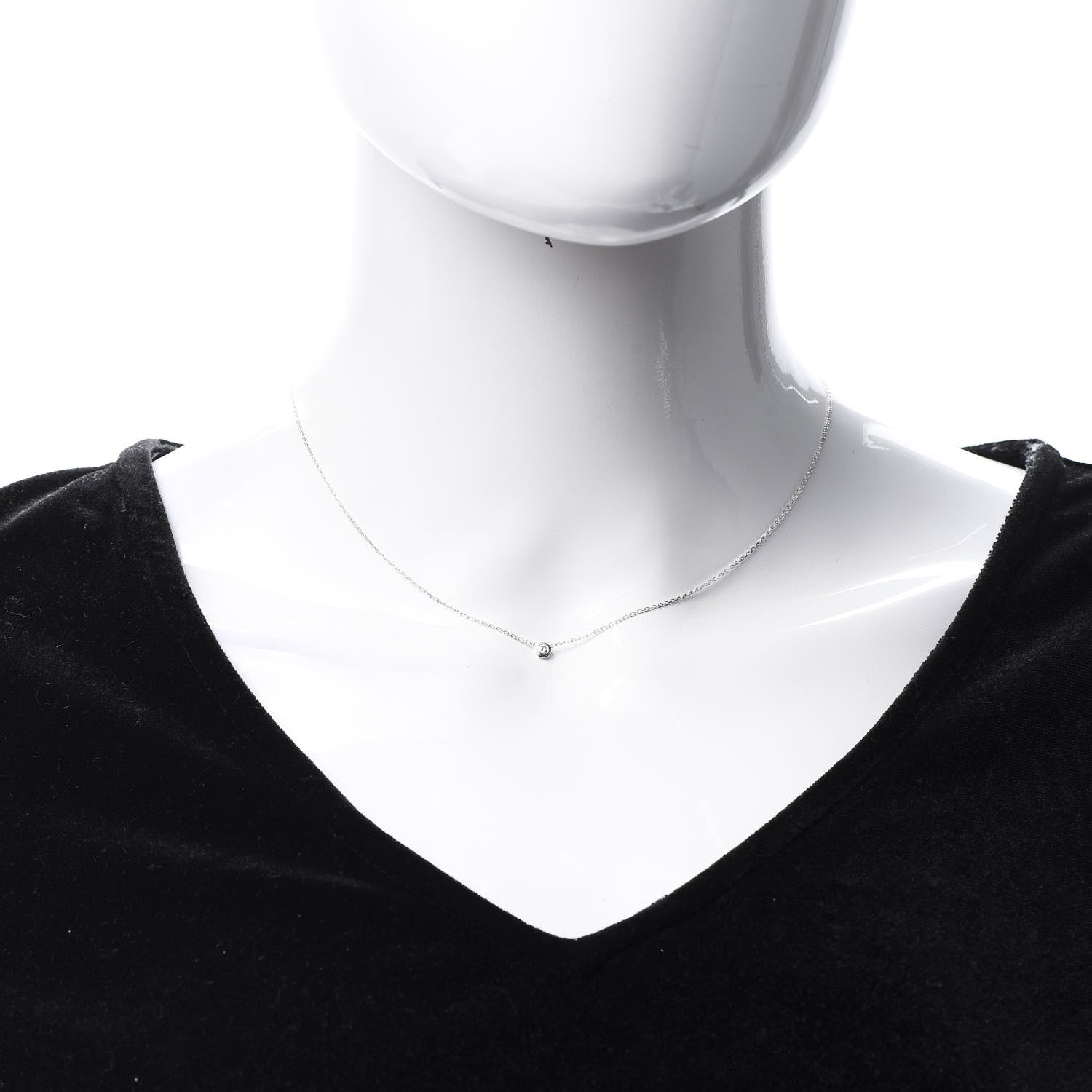 Cartier 18K White Gold Diamond XS D'Amour Pendant Necklace 2 of 6