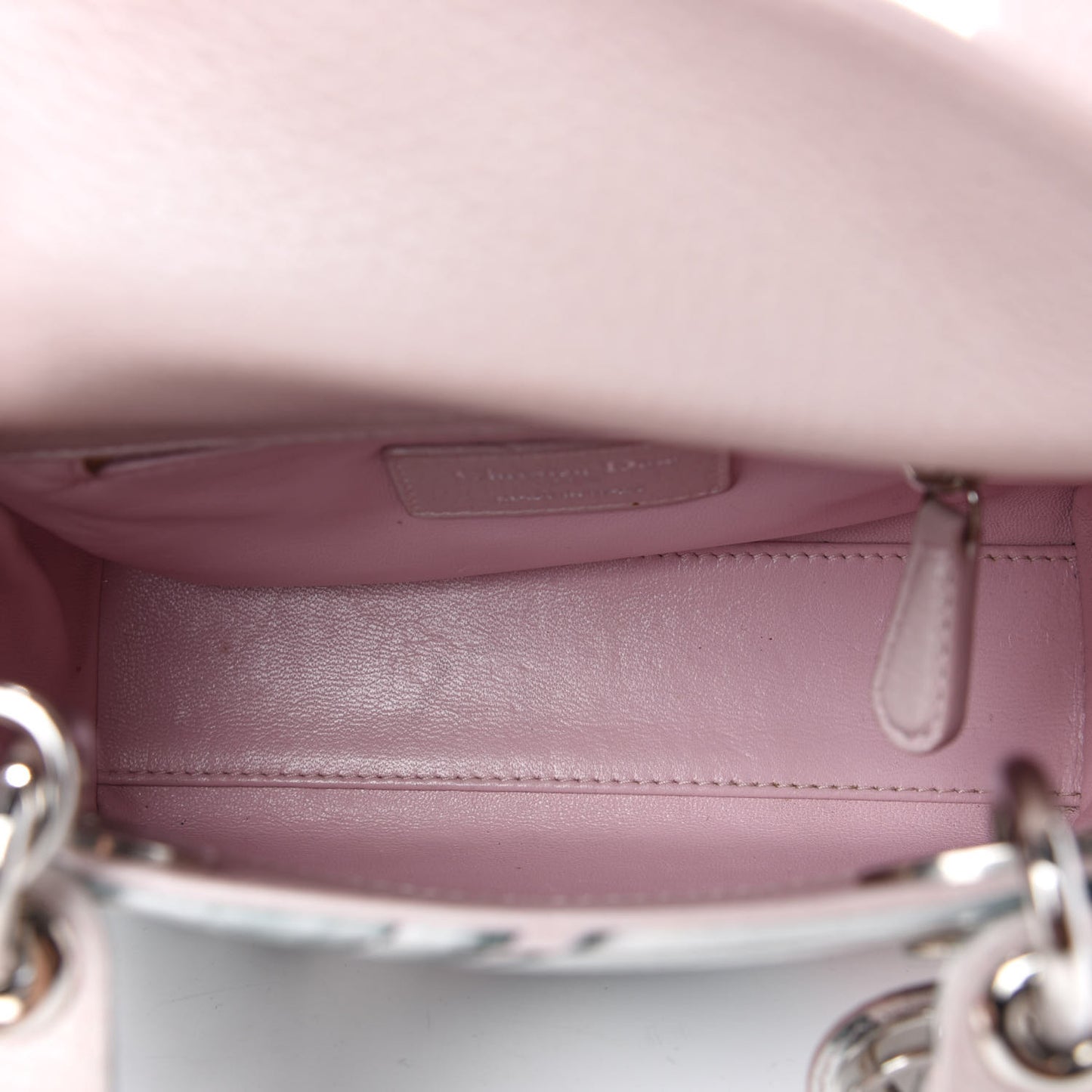 Deerskin Floral Printed Mini Lady Dior Pink