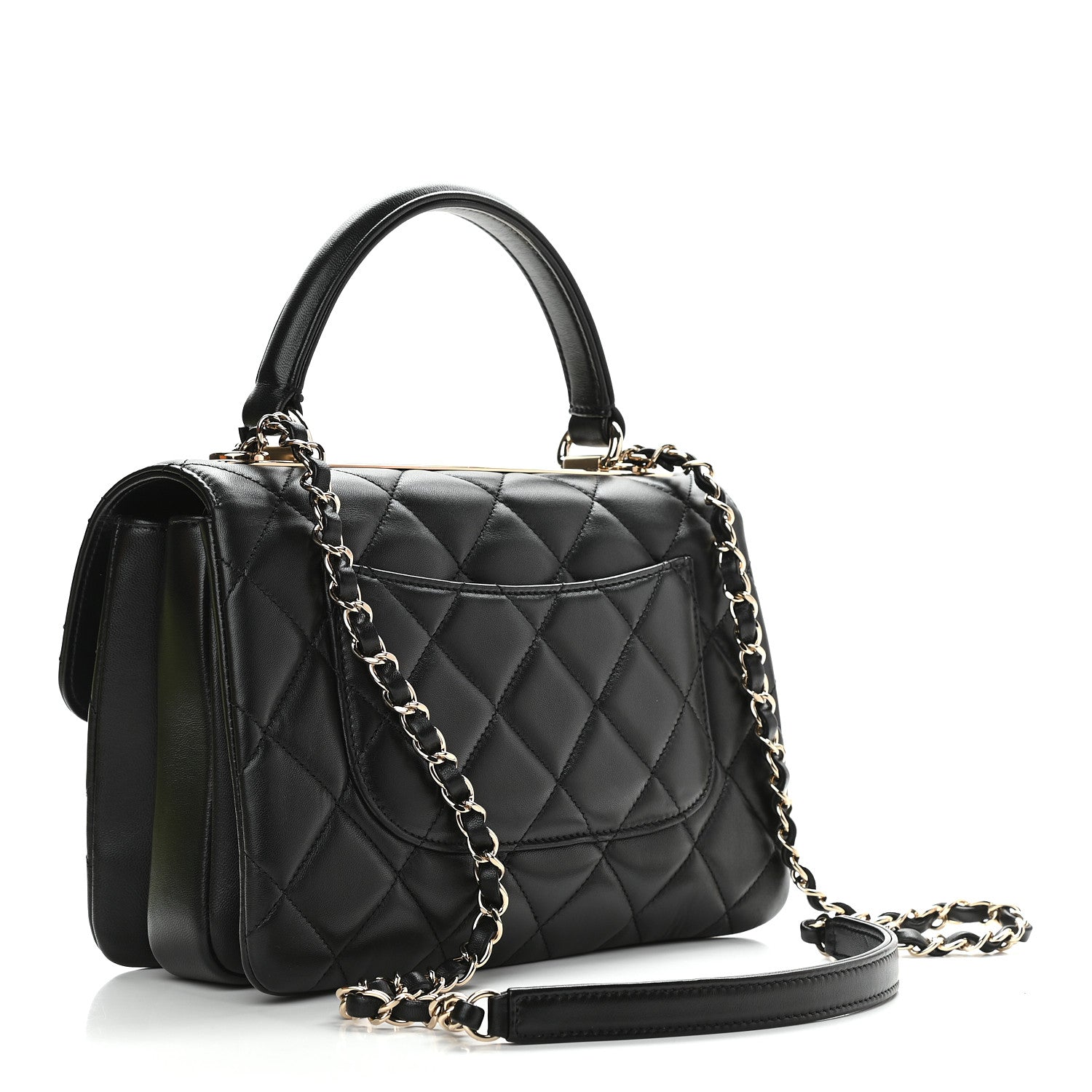 Chanel Lambskin Quilted Small Trendy CC Dual Handle Flap Bag Black 3 of 8