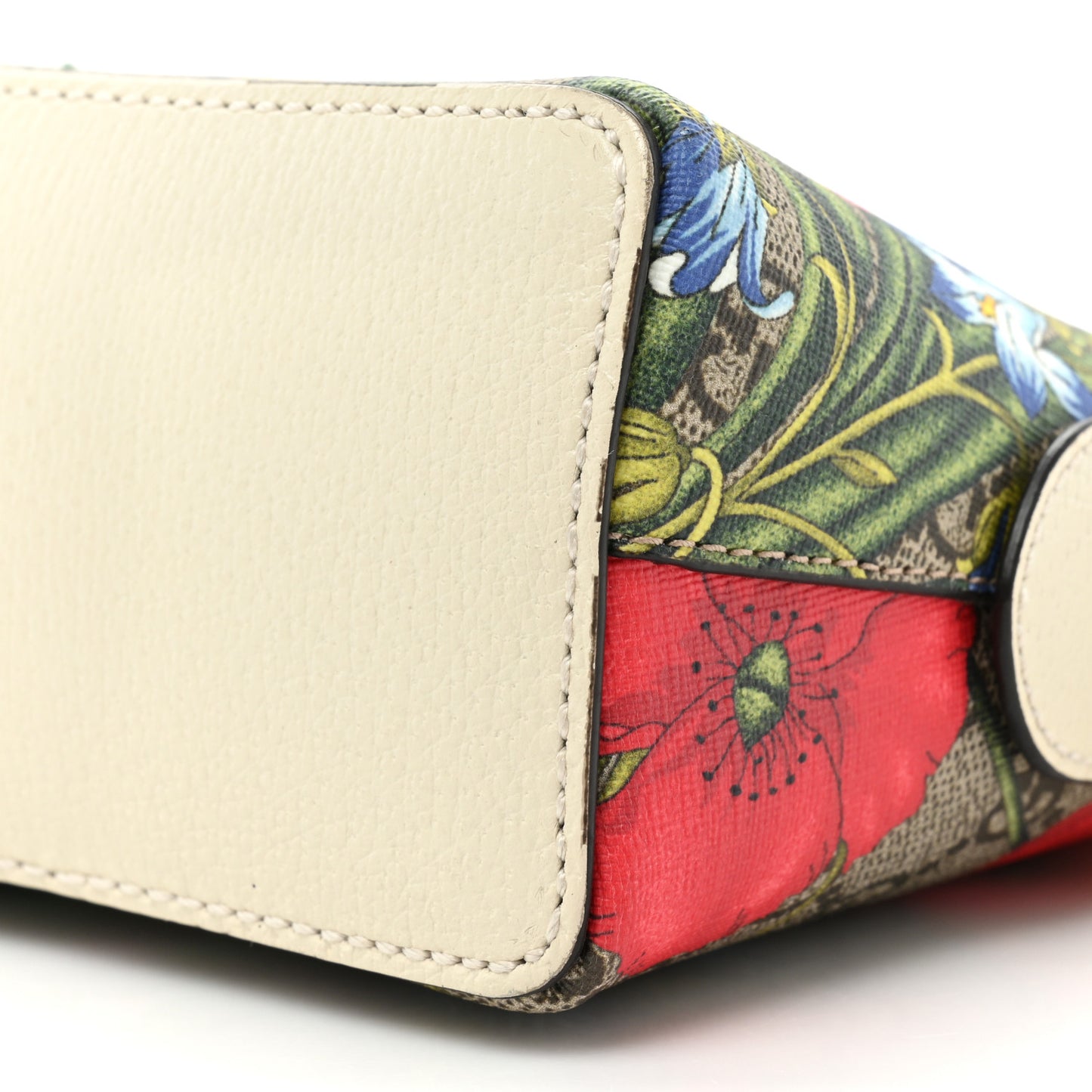 GG Supreme Monogram Flora Web GG Small Ophidia Dome Shoulder Bag White