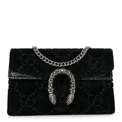 Gucci Velvet GG Monogram Super Mini Dionysus Shoulder Bag Black 1 of 10