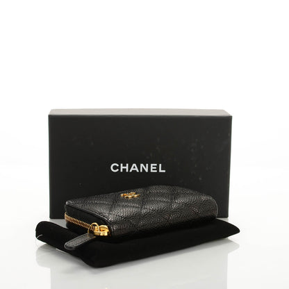 Chanel Caviar Quilted Zip Coin Purse Black 4 of 7
