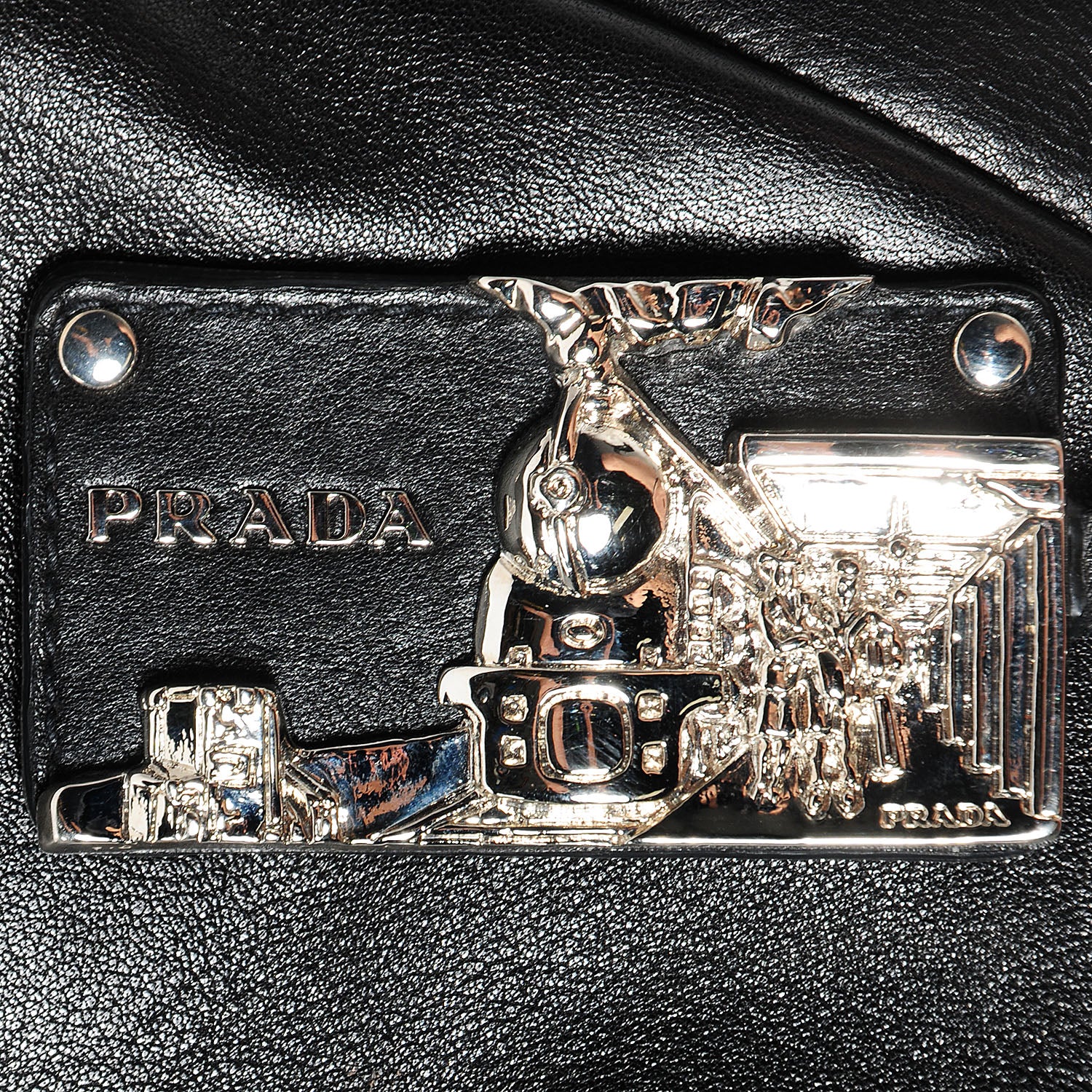Prada Soft Calf Shoulder Bag Nero Black 10 of 10