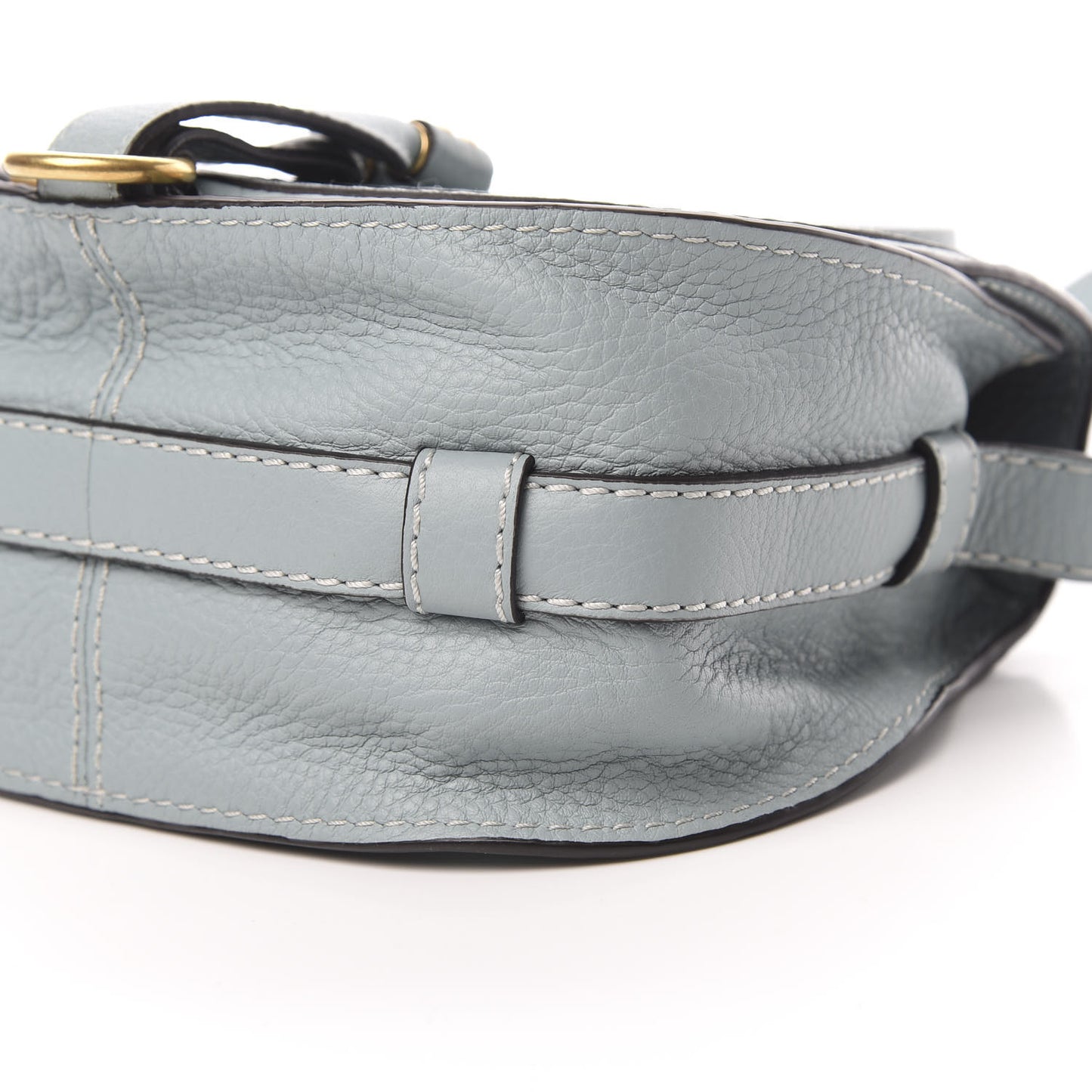Calfskin Mini Marcie Round Crossbody Bag Faded Blue