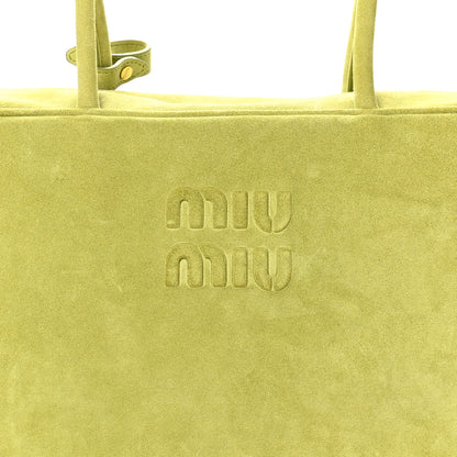Miu Miu Camoscio Beau Top Handle Bag Edera 7 of 9