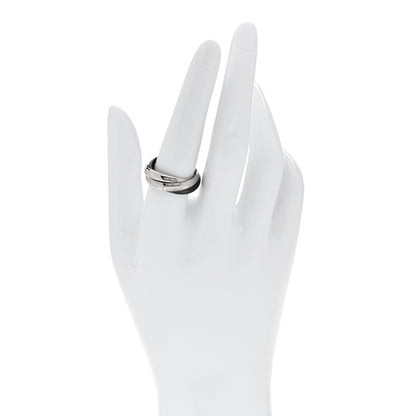Cartier 18K White Gold Black Ceramic Trinity Ring 56 7.5 2 of 5