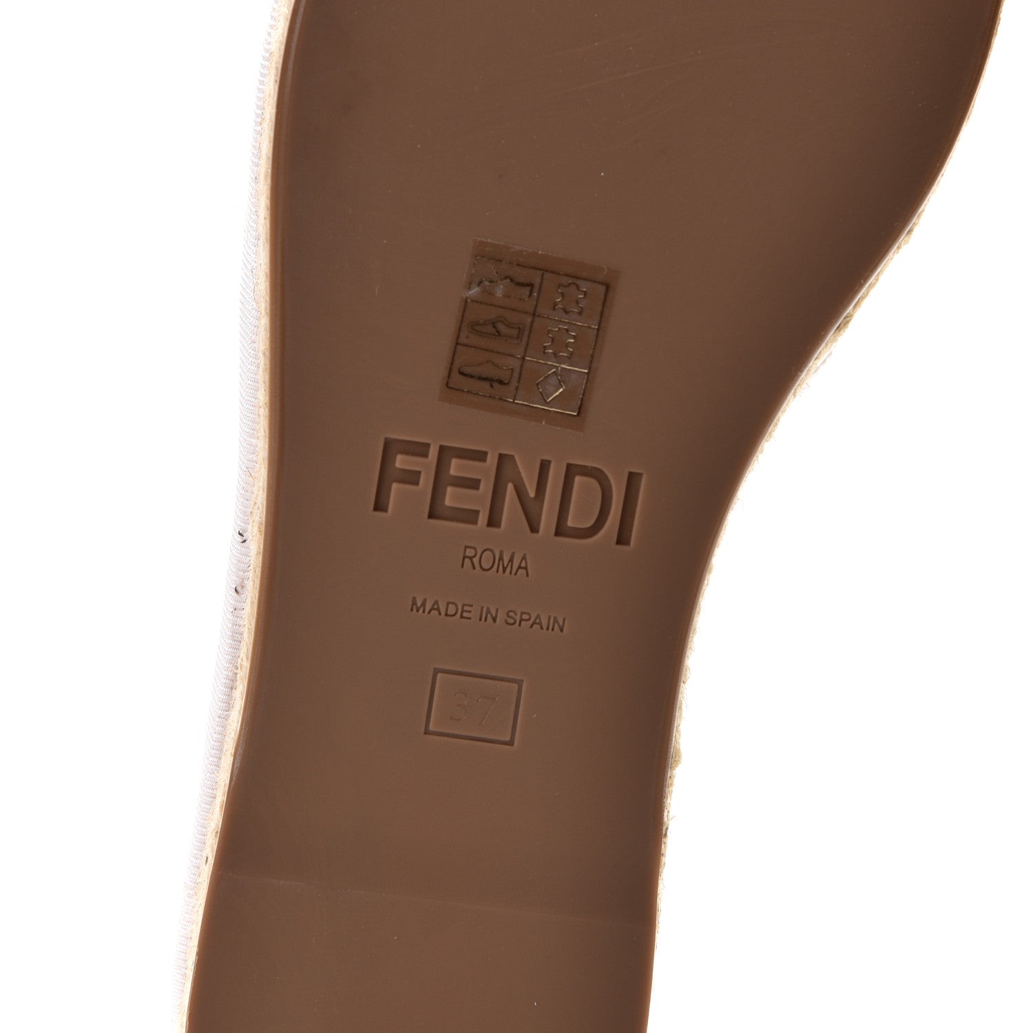 Fendi Nappa FF Embossed Espadrille Platform Sandals 37 Snow 14 of 15