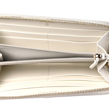 Chanel Shiny Goatskin Quilted 19 Long Zipped Around Wallet White 5 of 9