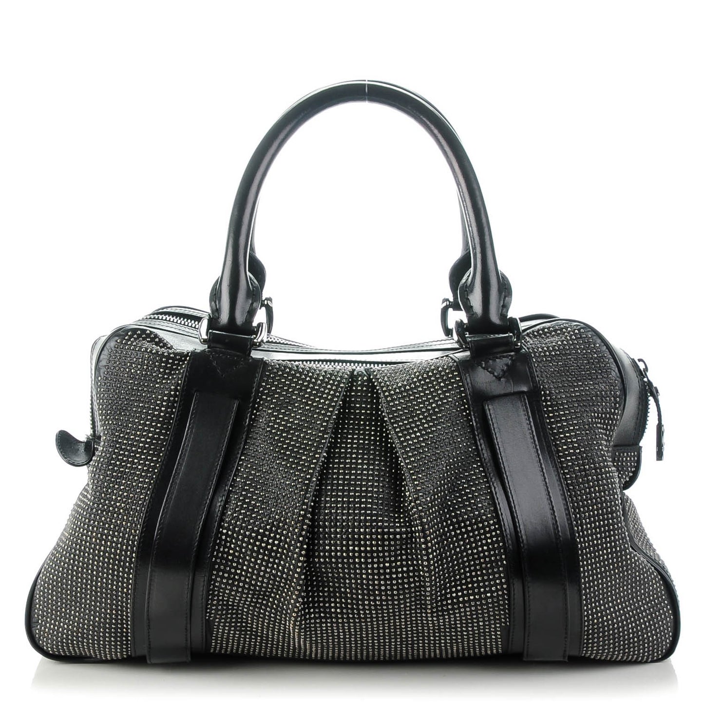 Prorsum Calfskin Studded Knight Satchel Black