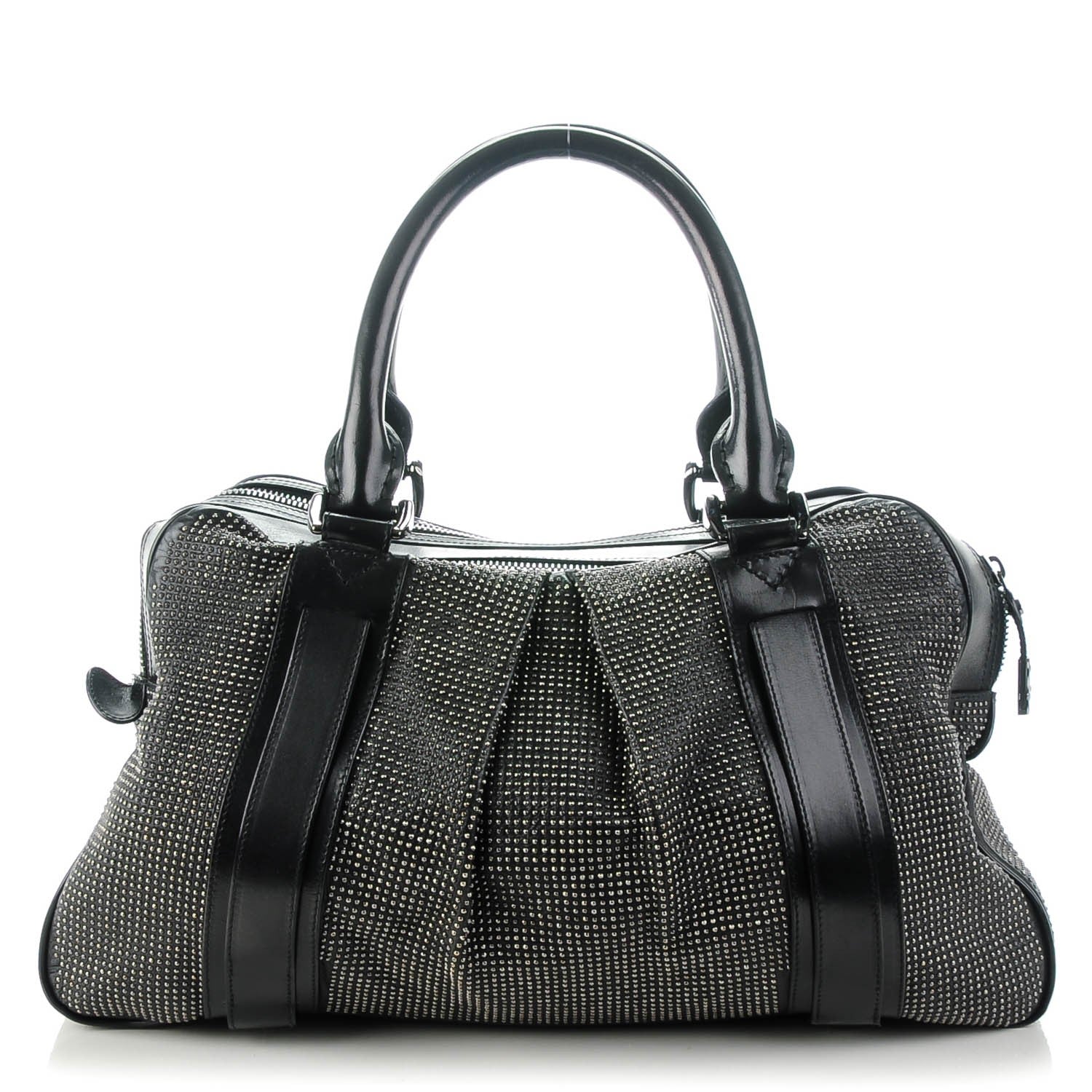 Burberry Prorsum Calfskin Studded Knight Satchel Black 1 of 7