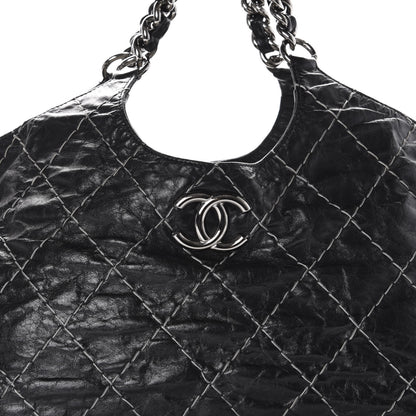 Chanel Glazed Goatskin Double Contrast Stitch Tote Black 13 of 13