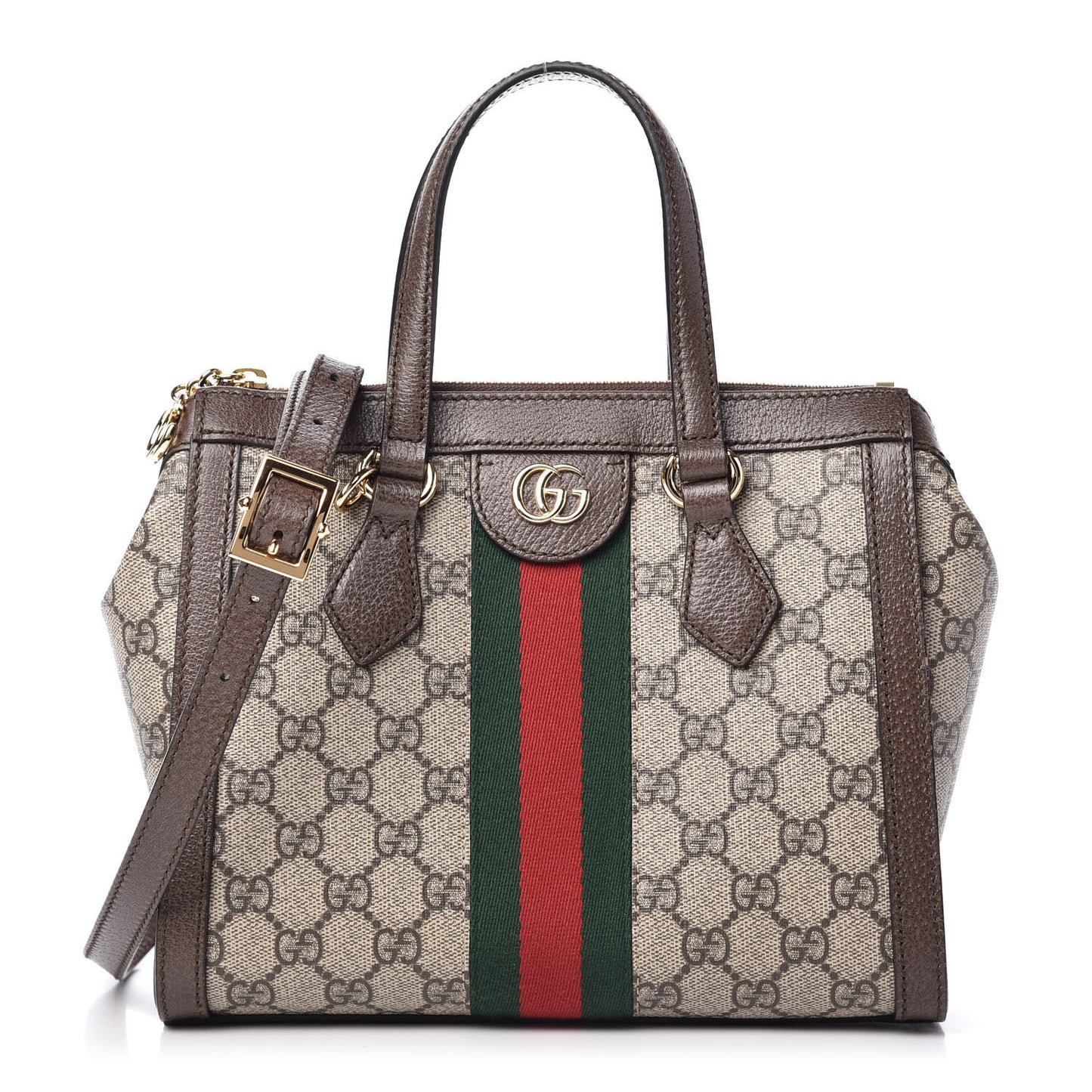 GG Supreme Monogram Small Ophidia Tote Bag Brown