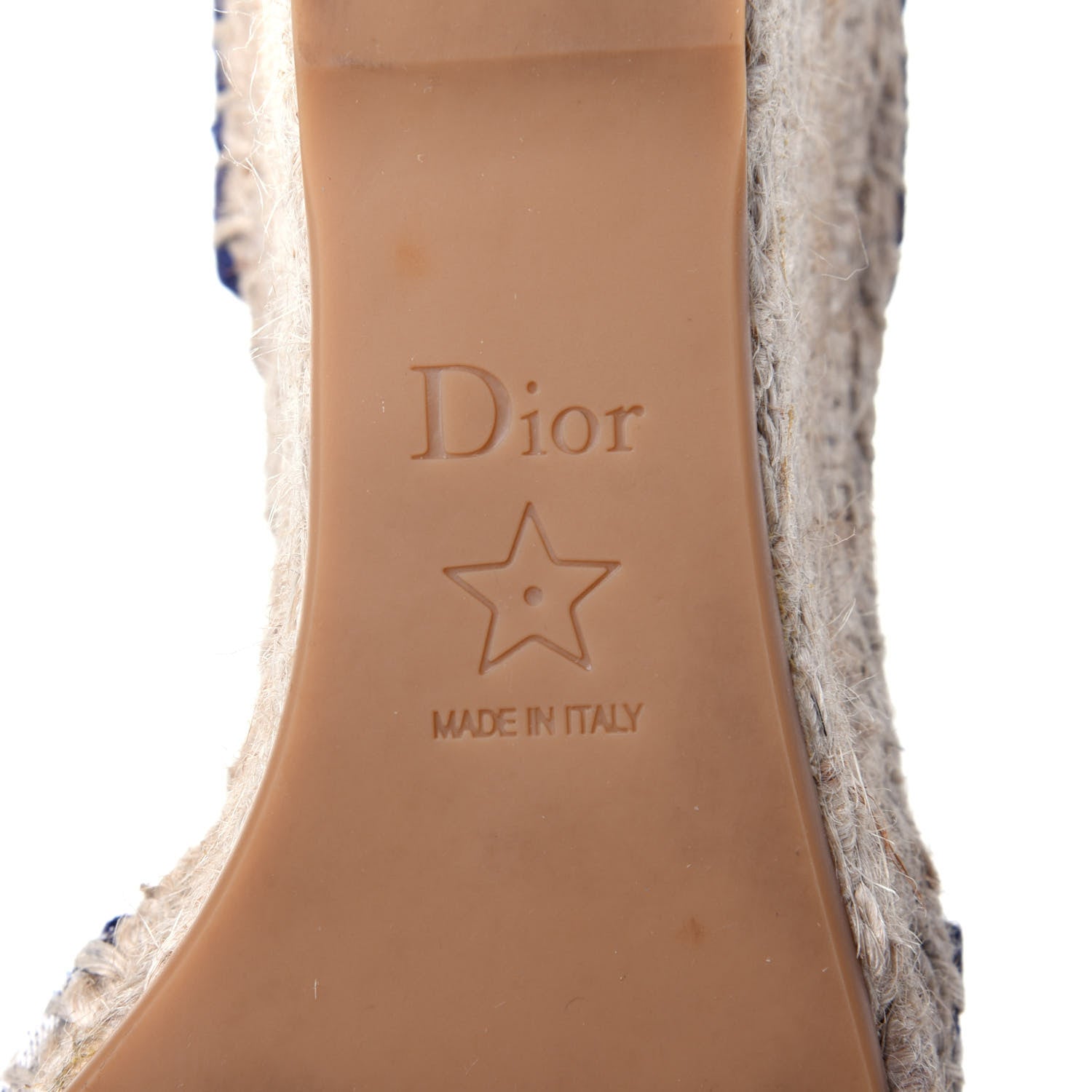Christian Dior Canvas Embroidered Granville Ankle Tie Espadrille Wedges 36.5 Indigo Blue 14 of 15