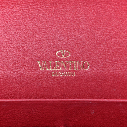 Valentino Garavani Vitello Small Rockstud Flap Wallet on Chain Red 6 of 8