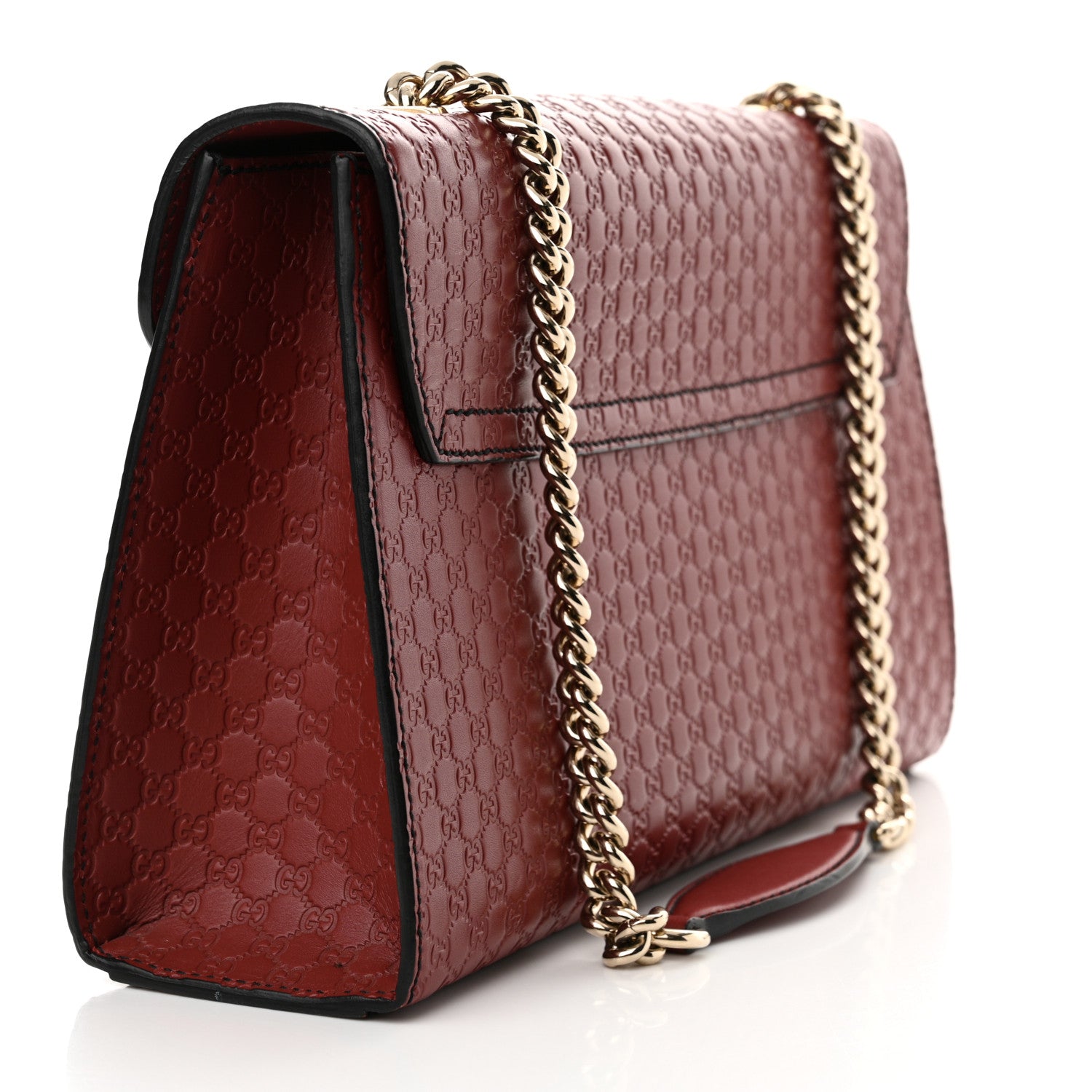 Gucci Microguccissima Medium Emily Chain Shoulder Bag Red 3 of 10