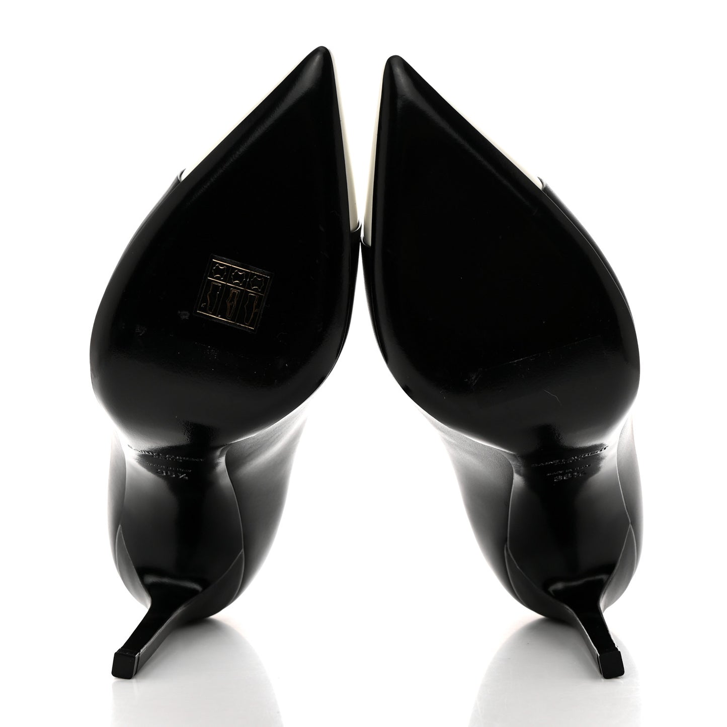 Calfskin Bi-Color Cap Toe 105 Pumps 36.5 Black Porcellana