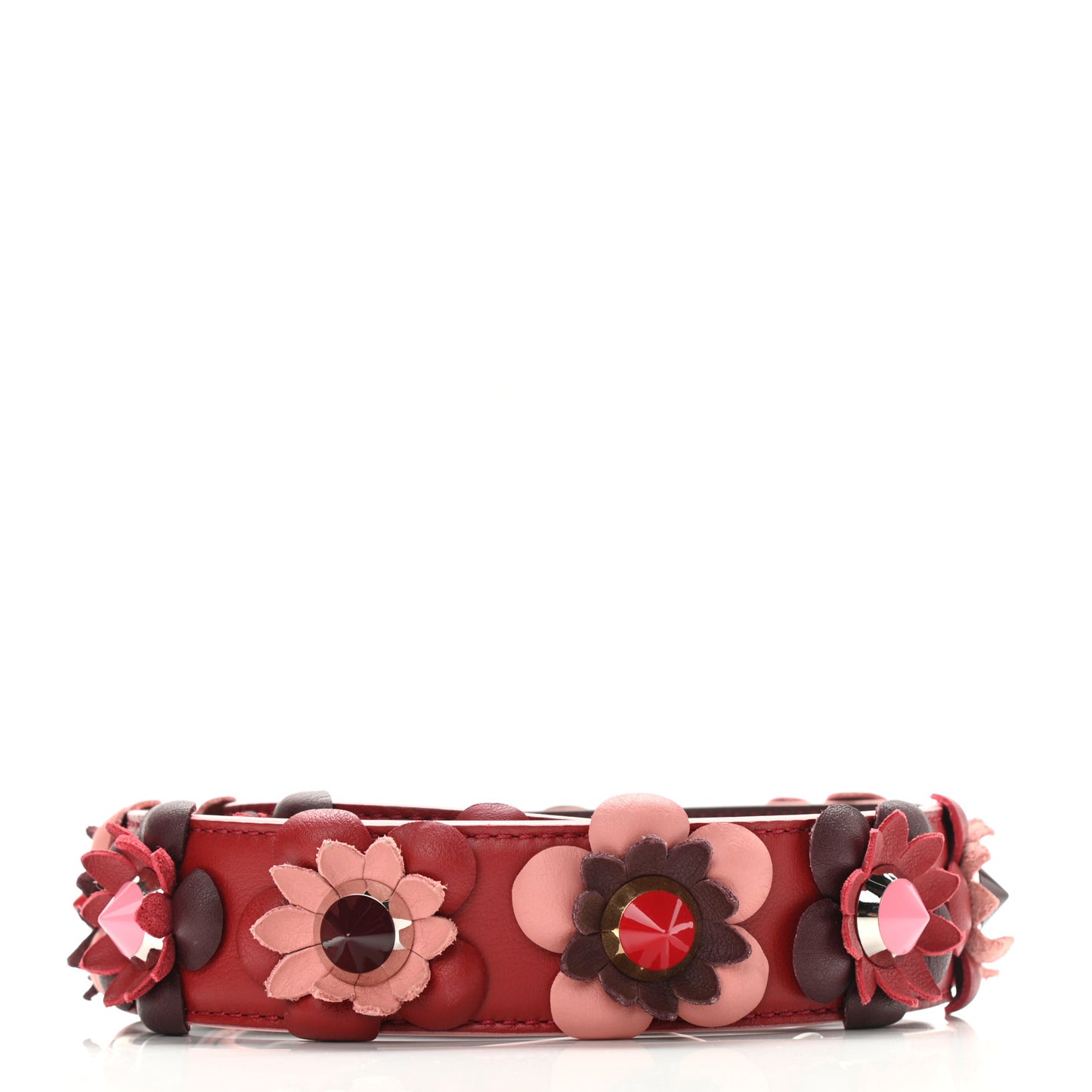 Vitello Dolce Flowerland Studded Strap You Ribes Bordeaux