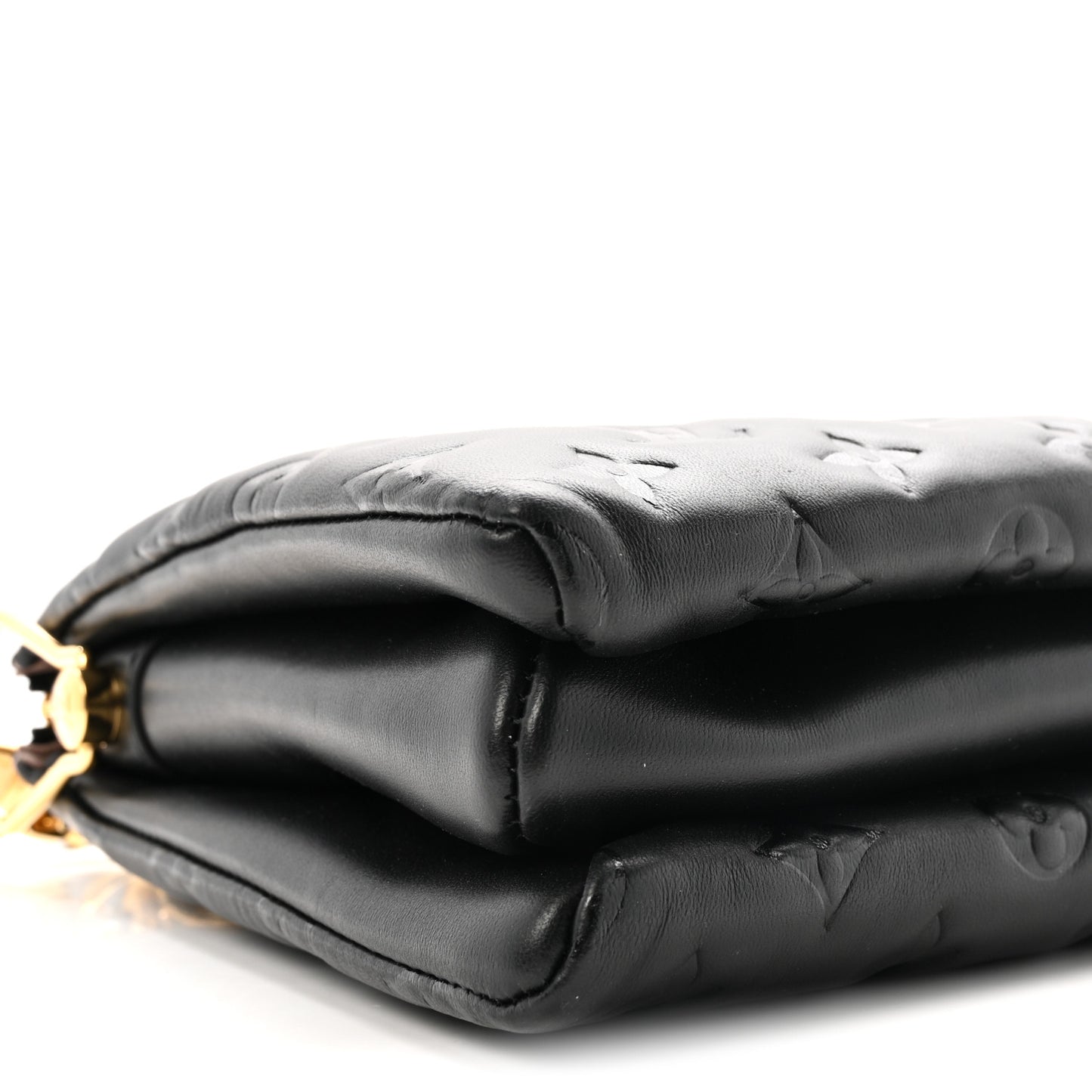 Lambskin Embossed Monogram Coussin PM Black